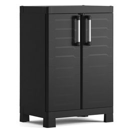 DETROIT BASSO 2 RIPIANI REGOLABILI Armadio con maniglie in metallo 65x45x97h per Arredo da Giardino