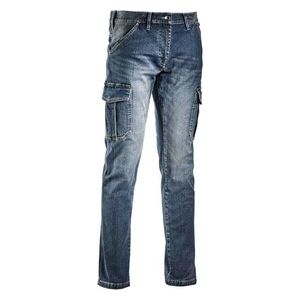 Diadora Pantalone Jeans Blu Dirty Washing Taglia Xxl Cargo Stone