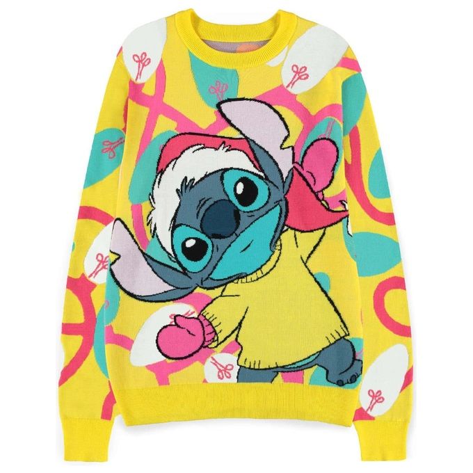 Difuzed Maglione Natale Lilo e Stitch Fluo Taglia XXL