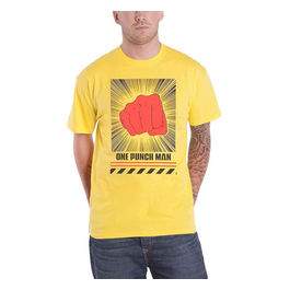 t shirt one punch man the punch xl giallo cotone anime manga abbigliamento