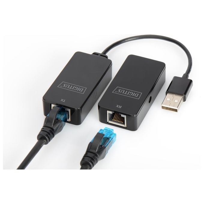 Digitus DA-70141  Estensore di Linea Usb 2.0 Fino a 50mt Tramite Cavo di Rete Cat 5E