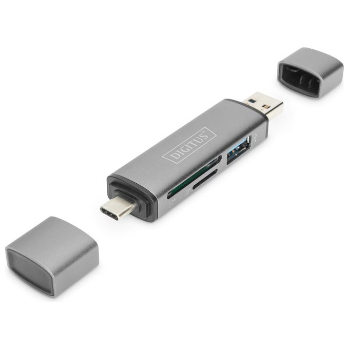 Digitus DA-70886 Lettore di Schede Alluminio Usb 3.2 Gen 1 Type-A/type-C