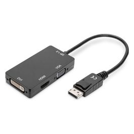 Digitus Adattatore Video 3 in 1 Connettore Dp Maschio a Hdmi + Dvi + Vga