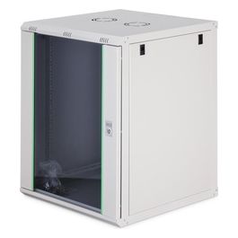 Armadio Rack 19" 16 Unita' da Muro 816x600 Profondita' 600mm Colore Grigio Porta Vetro