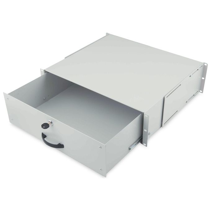 Image of Digitus cassetto per armadi rack 19'' con serratura, 3 unita', grigio ral7035