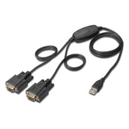 Cavo Adattatore Da Usb 2.0 A 2 Porte Seriali 9 Poli Rs232