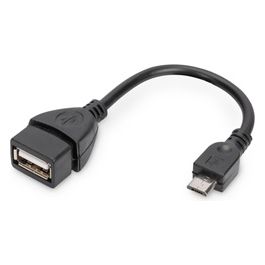 cavo adattatore usb 2.0 otg, connettori micro usb "b" maschio - usb "a" femmina, 20 cm