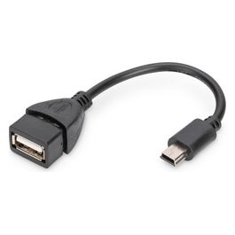 cavo adattatore usb 2.0 otg, connettori mini usb "b" maschio - usb "a" femmina, 20 cm