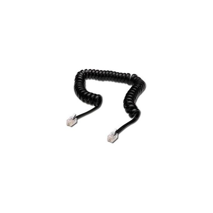 Digitus cavo di connessione per cornetta telefonica a spirale mt 2 (cm 30) colore nero