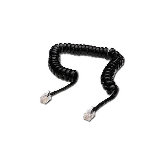 Digitus cavo di connessione per cornetta telefonica a spirale mt 4 (cm 60) colore nero
