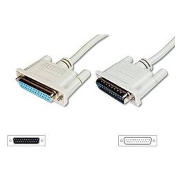 Digitus Cavo per Prolunga O per Data Switch Pressofuso (Modem Cable) Viti Lunghe 25 Poli Maschio/Femmina Mt.3 (Ak 166 3M)