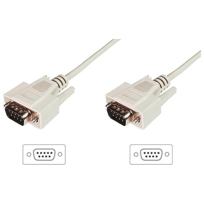 Digitus cavo prolunga seriale rs232 pin-to-pin (modem cable) 9 poli maschio/maschio mt.2 (ak 129 2m)