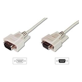 Digitus Cavo Prolunga Seriale Rs232 9 Poli Maschio/Femmina Poli per Modem- Mouse Pin-To-Pin (Modem Cable) Mt3 Custodie Pressofuse (Ak 178 3M)