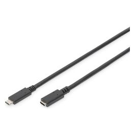 cavo prolunga usb tipo c maschio/femmina 2 mt 3a nero