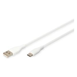Cavo Ricarica Guaina Silicone Usb-A / Usb-C 1mt Usb 2.0 60W Bianco
