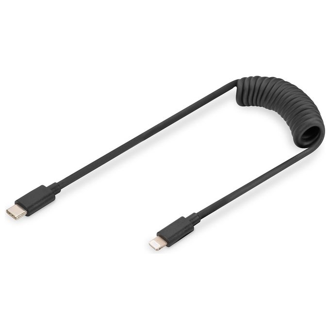 Digitus Cavo a Spirale Usb 2.0 da Usb-C a Lightning 1mt