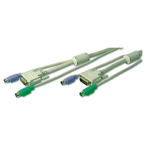 Digitus cavo triplo octopus con connettori dvi-d(24+1) maschio e 2 connettori ps2 mt. 1,80