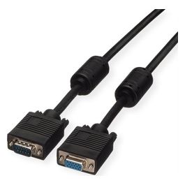 cavo vga/svga monitor 15 poli doppia schermatura ul2919 maschio/femmina mt. 30 con filtro di ferrite antidisturbo