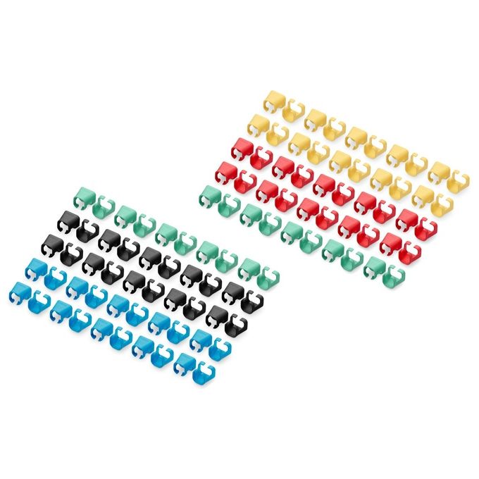 Digitus Confezione 100 Pezzi Clip Colorate per Cavi di Rete