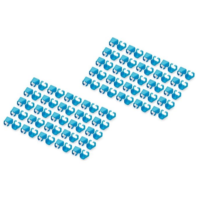 Digitus Confezione 100 Pezzi Clip Colorate per Cavi di Rete Blu