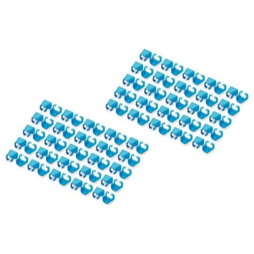 Digitus Confezione 100 Pezzi Clip Colorate per Cavi di Rete Blu