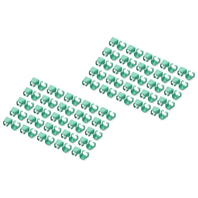 Digitus Confezione 100 Pezzi Clip Colorate per Cavi di Rete Verde