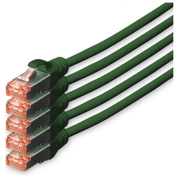 Digitus Confezione 5 Cavi Cat 6 Schermati S-Ftp 10mt Verde
