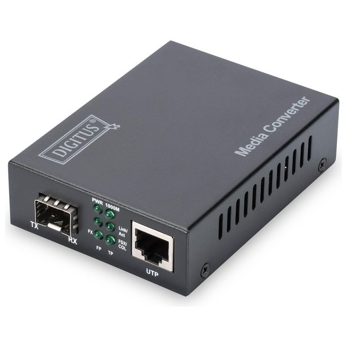 Digitus Convertitore Media Gigabit Ethernet 1000 Mbit/s Nero