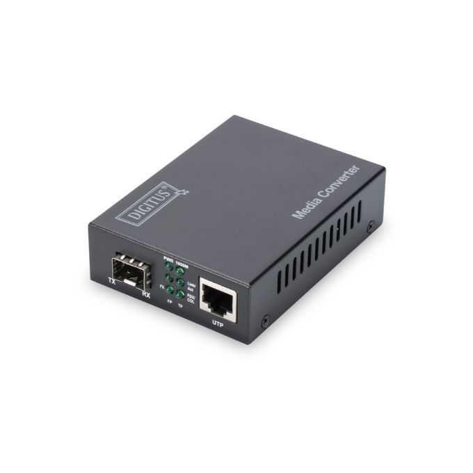 Digitus Convertitore Media Gigabit Ethernet 1000 Mbit/s Nero