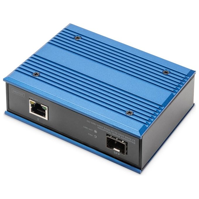 Digitus Convertitore Multimediale Industriale da 10-100-1000 Base-tx a 1000 Base-fx