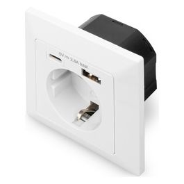Presa di Sicurezza da Incasso con 1 Usb Type-C 1 Usb A