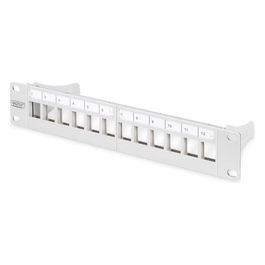 DN-91419 Pannello Patch Modulare Vuoto Schermato 12 Porte 1U Grigio