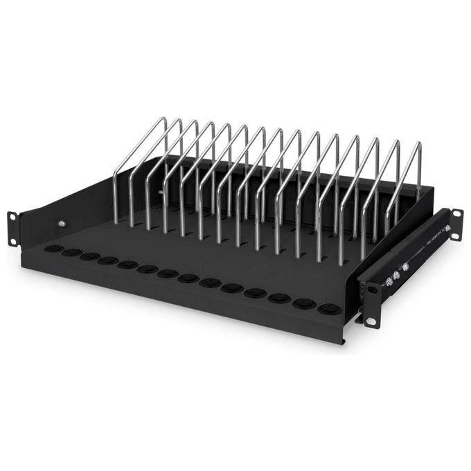 immagine di Digitus DN-97665 Mensola Estraibile Rack 19'' per 14 Tablet Portatili Smartphone 1U 50 Kg colore Nero