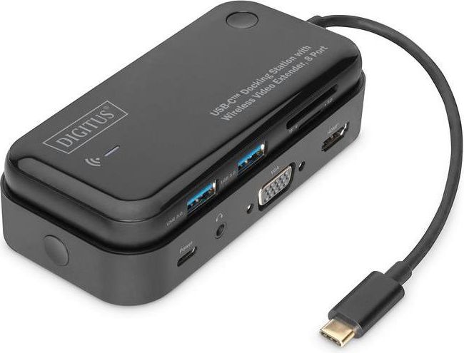 Digitus Dock Usb-C 8 Porte con Wireless Video Extender 2x Usb-A/Hdmi/Vga/Usb-C/3.5mm/SD/MicroSd