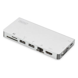 Docking Station 8 Porte Hdmi/Vga/2xUsb-C/3xUsb 3.0 Rj45 Lettore Card Connettore Usb Tipo C