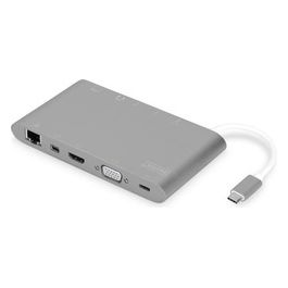 docking station universale usb-c, 11 porte 3x video 1x usb-c 3x usb3.0 rj45 2x lettore card