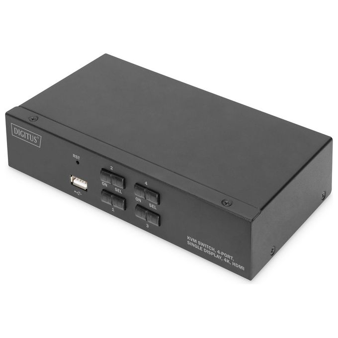 Digitus DS12880 Switch Kvm 4 Porte 4K 1 Schermo Hdmi Usb