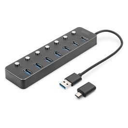 Digitus Hub Usb 3.0 7 Porte Attivabile Alloggiamento in Alluminio