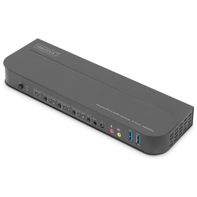 Digitus KVM-Switch 4-Porte 4K60Hz 4xDP In 1xDP-HDMI Out