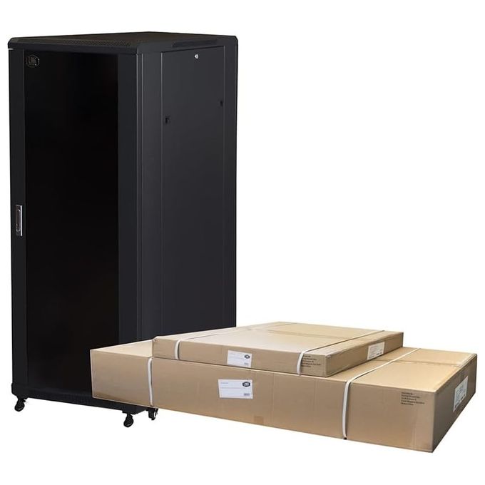 Digitus LK1922U68NFP Armadio Rack per Reti 19'' 22U 1166x600x800 Colore Nero Porta Vetro Disassemblato