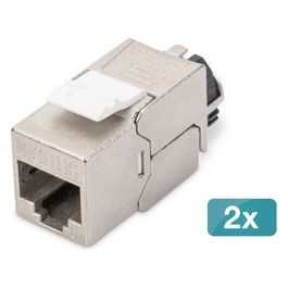 Modulo Keystone Cat 6a Schermato con Supporto dei Cavi Intelligente 2 Pezzi