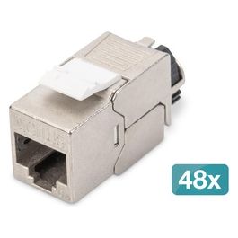 Modulo Keystone Cat 6a Schermato con Supporto dei Cavi Intelligente 48 Pezzi