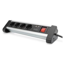 Digitus Multipresa da Tavolo 4 Prese Schuko 2 Prese Usb Interruttore e Spina Tedesca