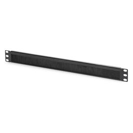pannello di chiusura armadio rack con foro entrata cavi protetto da spazzola colore nero 1u