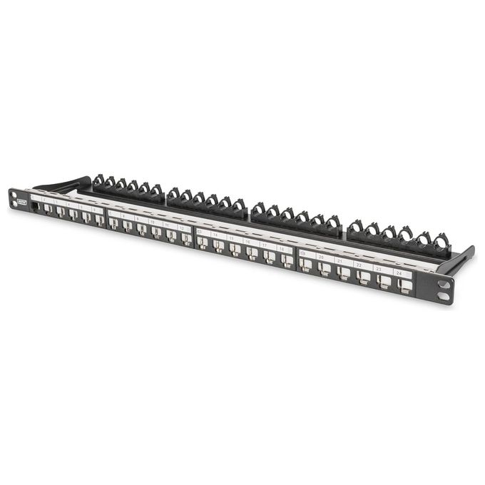 Digitus pannello patch 19'' 24 porte per connettori keystone (vuoto) 1-2 unita' schermato colore nero