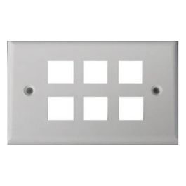 placca porta frutti 6 posizioni colore chiaro