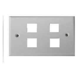 placca porta frutti 4 posizioni colore chiaro
