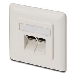 Digitus placca presa muro cat. 6a schermata con 2 prese rj45 installazione cavi orizzontale