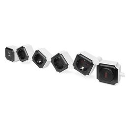 Presa Multipla Flessibile da 4 con 2 Attacchi Usb e Interruttore