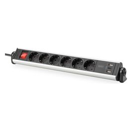 Presa Multipla Office a 6 Posti con 3 Porte Usb